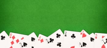 cards on a green background