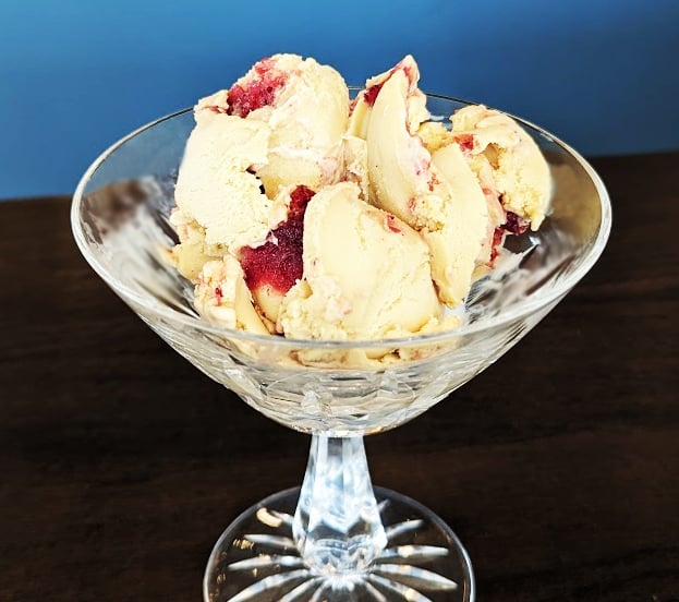 Brunost Lingonberry Swirl Ice Cream
